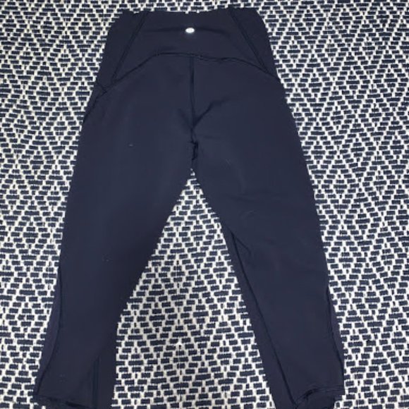 Navy Blue Cropped Lululemon Leggings - Picture 4 of 5